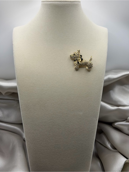 Monet Jewelry - Vintage Monet Scottie Dog Brooch - Rhinestone Scottish Terrier Pin
